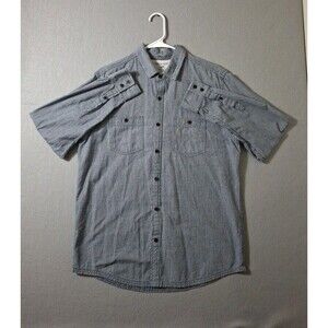 Horny Toad Men's Button Up Shirt Size Medium Plaid Long Sleeve Blue White Check